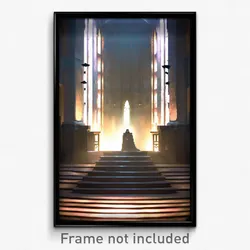 Pixel Art Poster - Villainous Crypt (8 Bit Psychedelic Trippy Video Game Print)