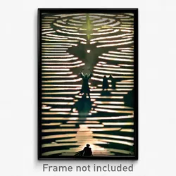 Pixel Art Poster - Shady Labyrinth (8 Bit Psychedelic Trippy Video Game Print)