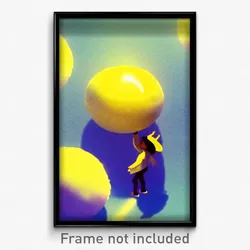 Pixel Art Poster - Yellow Ego Exploration (8 Bit Psychedelic Video Game Print)