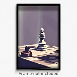 Pixel Art Poster - Barren Chess Piece (8 Bit Psychedelic Video Game Print)