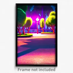 Pixel Art Poster - Rosy Park (8 Bit Psychedelic Trippy Weird Video Game Print)
