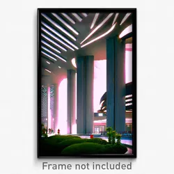 Pixel Art Poster - Energetic Modern Architecture (8 Bit Video Game Print)