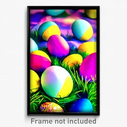Pixel Art Poster - Attractive Easter Eggs (8 Bit Psychedelic Video Game Print)