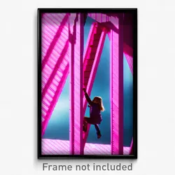 Pixel Art Poster - Pink Climb (8 Bit Psychedelic Trippy Weird Video Game Print)