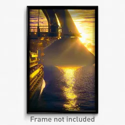 Pixel Art Poster - Golden Cruise (8 Bit Psychedelic Trippy Video Game Print)