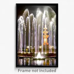 Pixel Art Poster - Humongous Fountain (8 Bit Psychedelic Video Game Print)