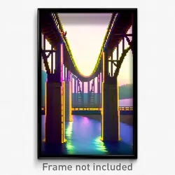 Pixel Art Poster - Wiggly Bridge (8 Bit Psychedelic Trippy Video Game Print)