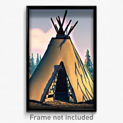 Pixel Art Poster - Rough Wigwam (8 Bit Psychedelic Trippy Video Game Print)
