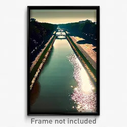Pixel Art Poster - Neglected Waterway (8 Bit Psychedelic Video Game Print)