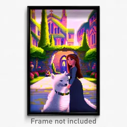Pixel Art Poster - Adorable Abbey (8 Bit Psychedelic Trippy Video Game Print)