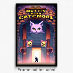 Pixel Art Poster - Nutty Catacombs (8 Bit Psychedelic Trippy Video Game Print)
