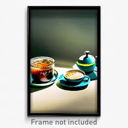 Pixel Art Poster - Wavy Hot Tea (8 Bit Psychedelic Trippy Video Game Print)