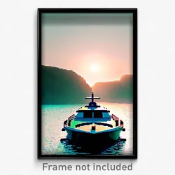 Pixel Art Poster - Acclaimed Boat (8 Bit Psychedelic Trippy Video Game Print)