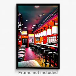 Pixel Art Poster - Urban Tavern (8 Bit Psychedelic Trippy Video Game Print)