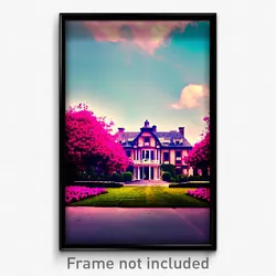 Pixel Art Poster - Rosy Estate (8 Bit Psychedelic Trippy Weird Video Game Print)