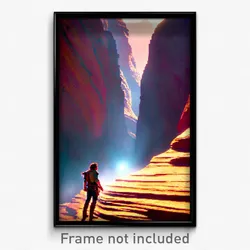 Pixel Art Poster - Deadly Canyon (8 Bit Psychedelic Trippy Video Game Print)