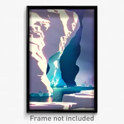 Pixel Art Poster - Bold Iceberg (8 Bit Psychedelic Trippy Video Game Print)