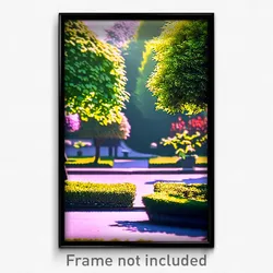 Pixel Art Poster - Subtle Garden (8 Bit Psychedelic Trippy Video Game Print)