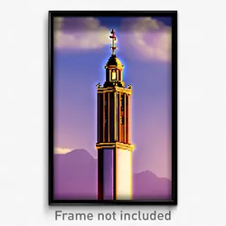 Pixel Art Poster - Striking Belfry (8 Bit Psychedelic Trippy Video Game Print)