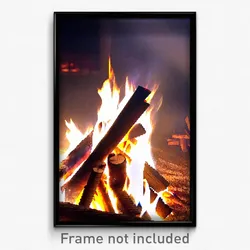 Pixel Art Poster - Brown Bonfire (8 Bit Psychedelic Trippy Video Game Print)