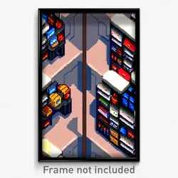 Pixel Art Poster - Terrific Storage Room (8 Bit Psychedelic Video Game Print)