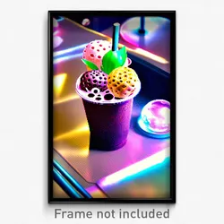 Pixel Art Poster - Unusual Bubble Tea (8 Bit Psychedelic Video Game Print)