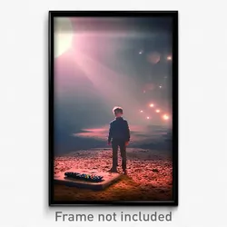 Pixel Art Poster - Remote Dreamscape (8 Bit Psychedelic Trippy Video Game Print)