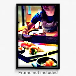 Pixel Art Poster - Candid Sushi (8 Bit Psychedelic Trippy Video Game Print)