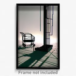 Pixel Art Poster - Digital Wire Frame Barrow (8 Bit Video Game Print)