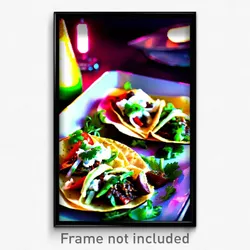 Pixel Art Poster - Puny Tacos (8 Bit Psychedelic Trippy Weird Video Game Print)
