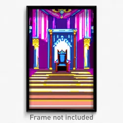 Pixel Art Poster - Basic Throne Room (8 Bit Psychedelic Trippy Video Game Print)