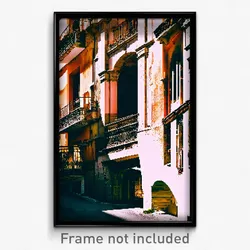 Pixel Art Poster - Abandoned Spanish City (8 Bit Psychedelic Video Game Print)