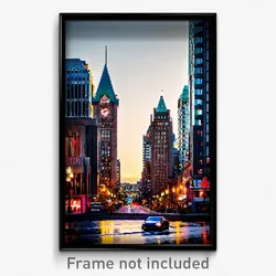 Pixel Art Poster - Impeccable Canadian City (8 Bit Psychedelic Video Game Print)