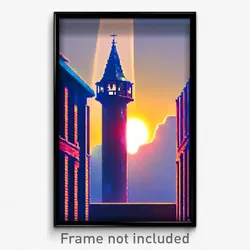 Pixel Art Poster - Neat Belfry (8 Bit Psychedelic Trippy Weird Video Game Print)