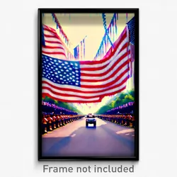 Pixel Art Poster - Insane Fourth Of July (8 Bit Psychedelic Video Game Print)