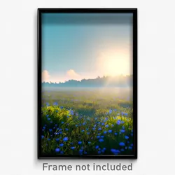 Pixel Art Poster - Sky Blue Meadow (8 Bit Psychedelic Trippy Video Game Print)