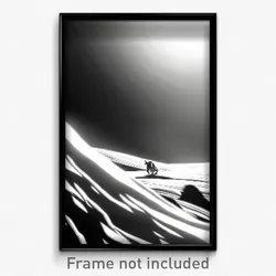 Pixel Art Poster - Black And White Tundra (8 Bit Psychedelic Video Game Print)