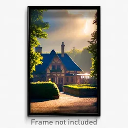 Pixel Art Poster - Grandiose Cottage (8 Bit Psychedelic Trippy Video Game Print)