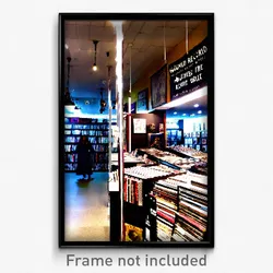 Pixel Art Poster - Haunted Record Store (8 Bit Psychedelic Video Game Print)