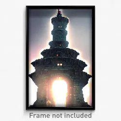 Pixel Art Poster - Monstrous Tower (8 Bit Psychedelic Trippy Video Game Print)