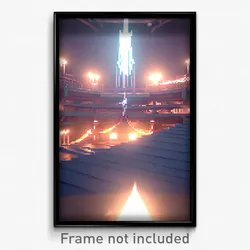 Pixel Art Poster - Warlike Arena (8 Bit Psychedelic Trippy Video Game Print)