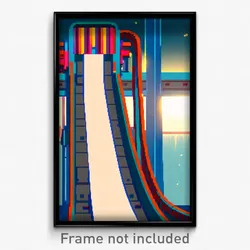 Pixel Art Poster - Animated Slide (8 Bit Psychedelic Trippy Video Game Print)