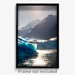 Pixel Art Poster - Sky Blue Glacier (8 Bit Psychedelic Trippy Video Game Print)