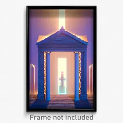 Pixel Art Poster - Rectangular Folly (8 Bit Psychedelic Trippy Video Game Print)