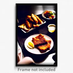 Pixel Art Poster - Basic Schnitzel (8 Bit Psychedelic Trippy Video Game Print)