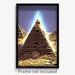 Pixel Art Poster - Damaged Pyramid (8 Bit Psychedelic Trippy Video Game Print)