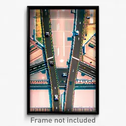 Pixel Art Poster - Big Intersection (8 Bit Psychedelic Trippy Video Game Print)