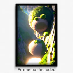 Pixel Art Poster - Spherical Gorge (8 Bit Psychedelic Trippy Video Game Print)