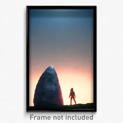 Pixel Art Poster - Creative Menhir (8 Bit Psychedelic Trippy Video Game Print)