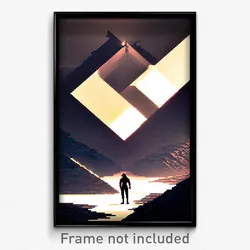 Pixel Art Poster - Triangular Territory (8 Bit Psychedelic Video Game Print)